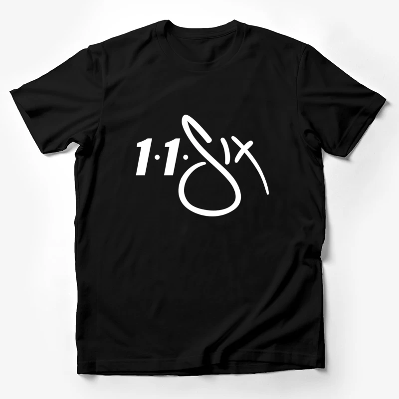 White Minimalist Number 11 Logo Outline Male T-Shirt