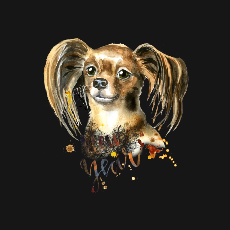 Portrait de chien et Nouvel An aquarelle Femme T-Shirt
