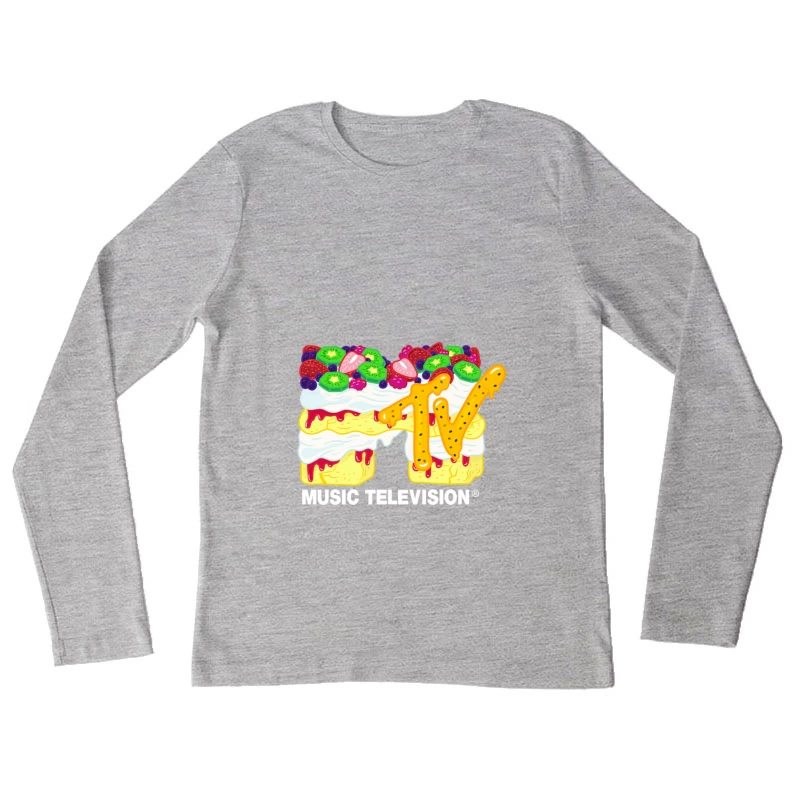 MTV Dessert Logo mit Früchten Damen Langarm T-Shirt