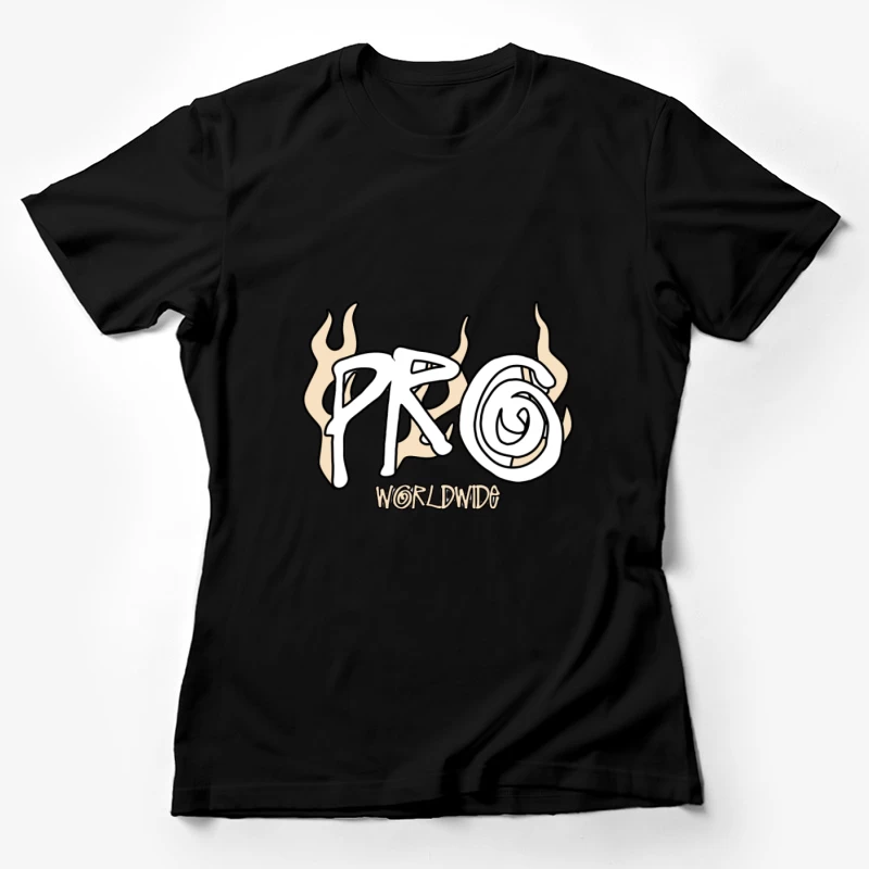 Logo Pro Worldwide avec Flammes Femme T-Shirt