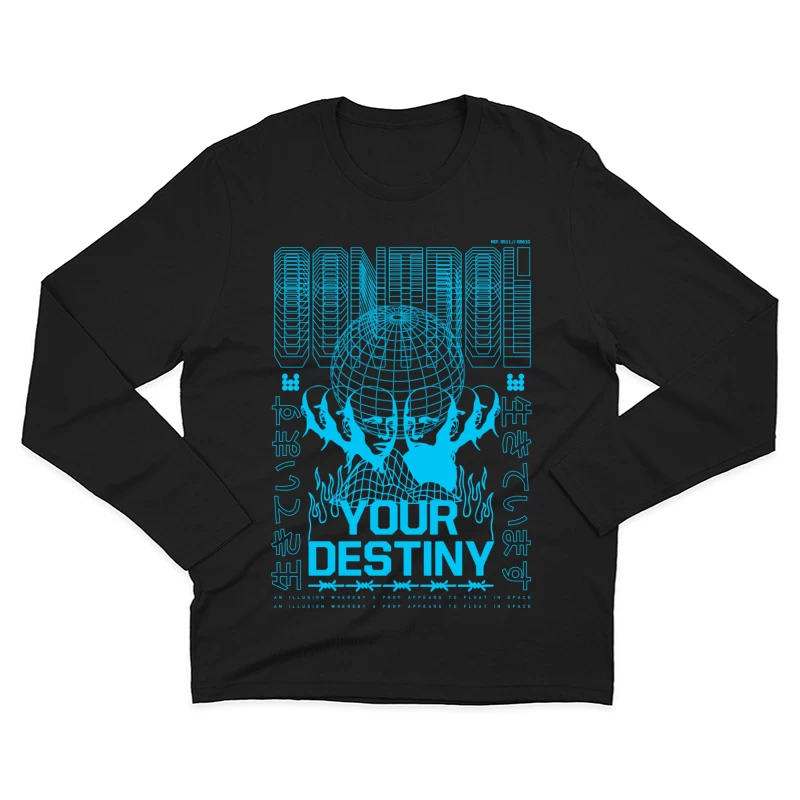 Kontrolliere dein Schicksal mit futuristischem Design Herren Langarm T-Shirt