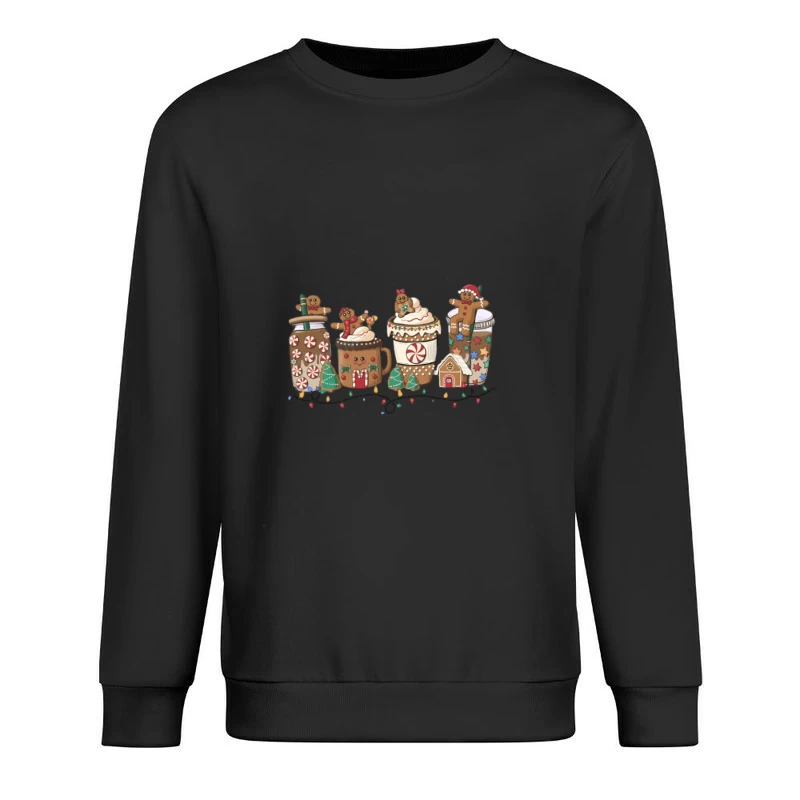 Weihnachtliche Getränke und Lebkuchenmännchen Herren Pullover Sweatshirt