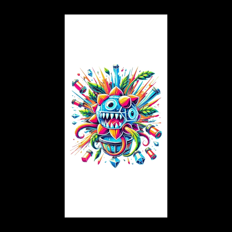 Vibrant Explosive Monster Graffiti Art iPhone Case