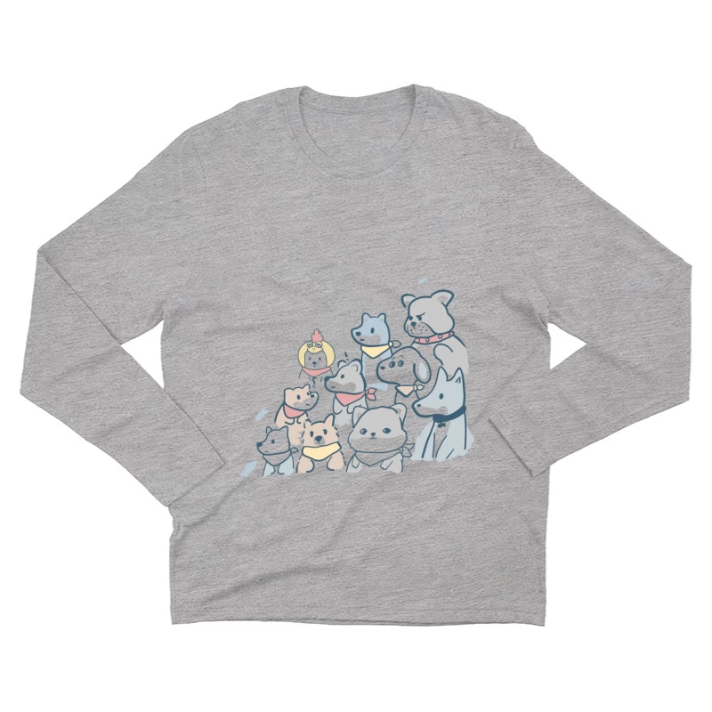Bunte Hundegruppe mit Schals Herren Langarm T-Shirt