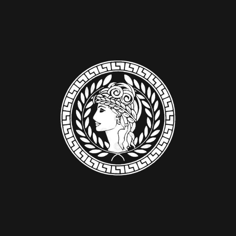 Aesthetic Silhouette Greek Logo Design Desk Mat
