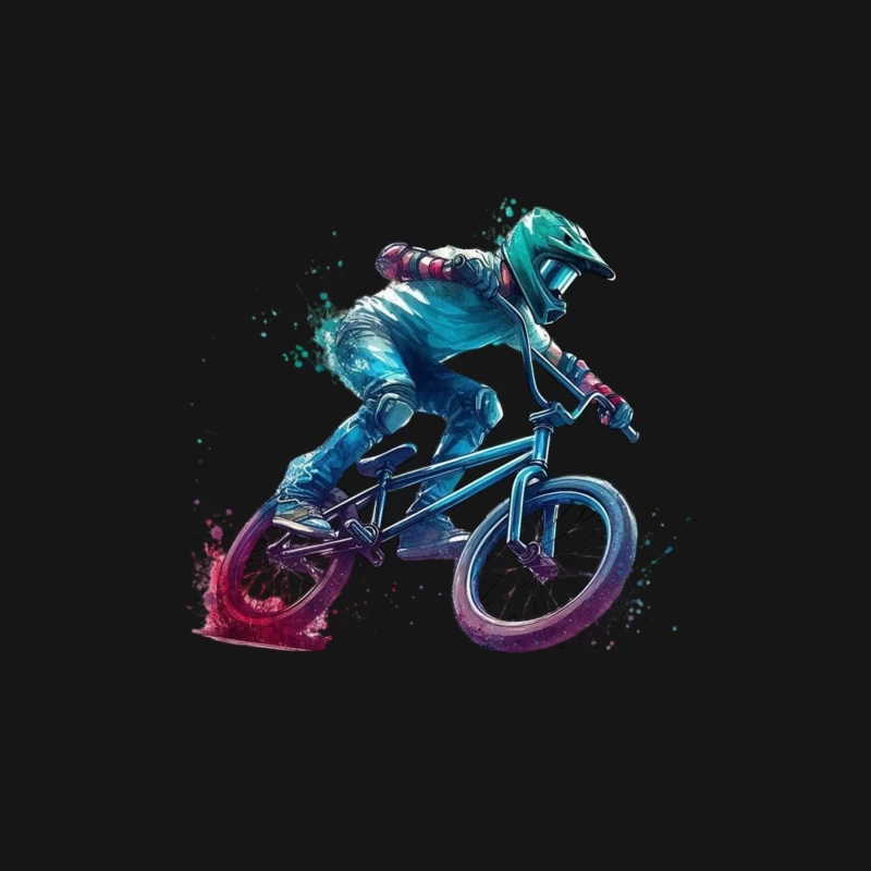 Dynamic BMX Biker in Action Male Long Sleeve T-Shirt
