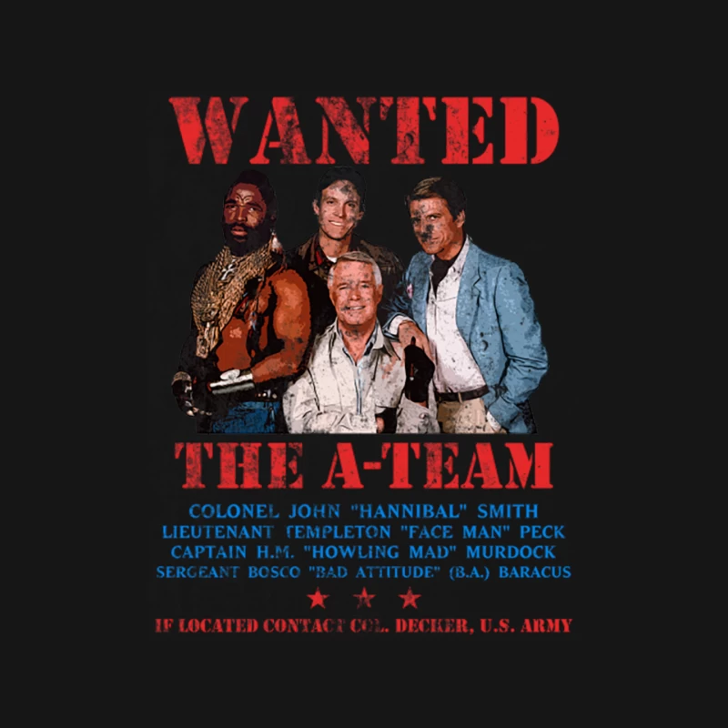 Vintage Wanted Poster of The A-Team TV Show Characters Mouse Pad