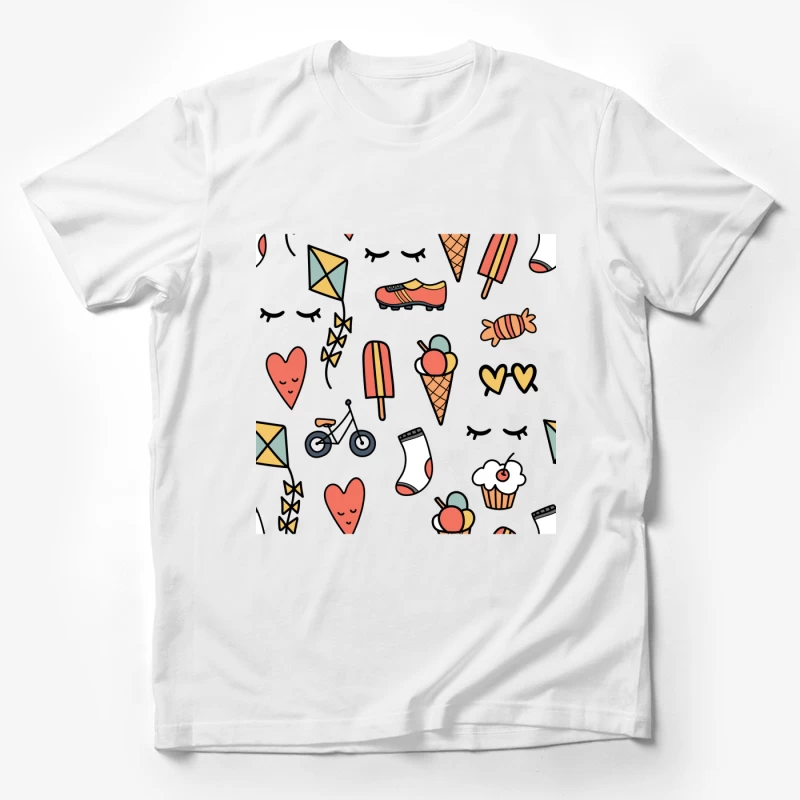 Motifs ludiques colorés sur fond noir Homme T-Shirt