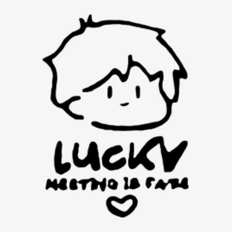 Niedliche Zeichnung von Lucky mit Spruch Herren T-Shirt