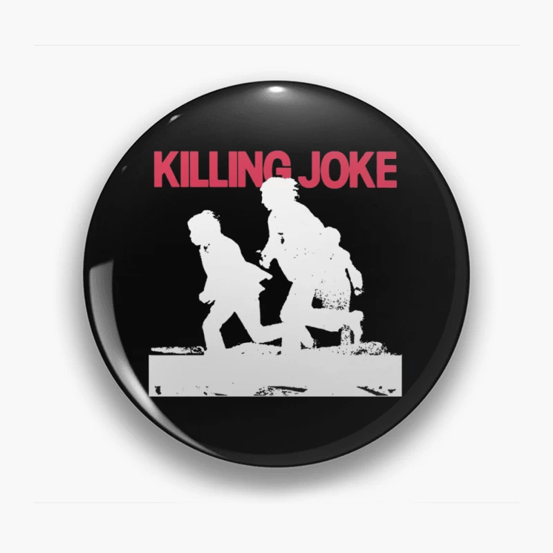 Killing Joke Post-Punk Album Cover with White Silhouettes Pin