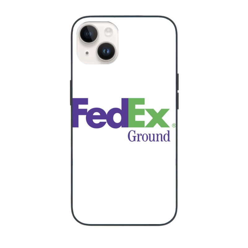 FedEx Ground Corporate Logo - Purple and Green Shipping Company Design iPhone Case