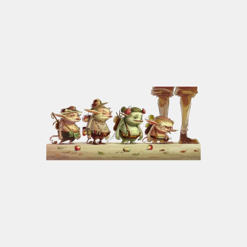 Whimsical Goblin Adventure: Cartoon Creatures and Fallen Apples Male Tank Top