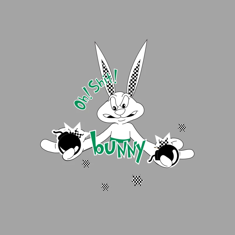 Comic-Hase mit Bomben Damen T-Shirt