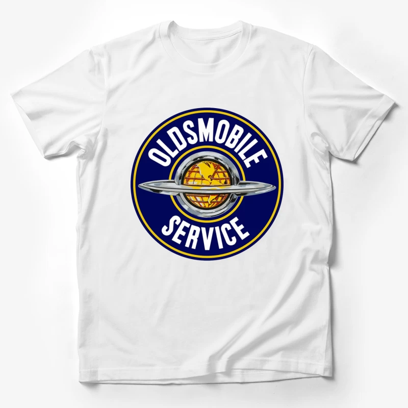 Vintage Oldsmobile Service Station Logo with Globe Design Male T-Shirt