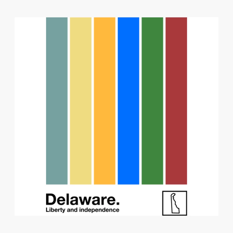 Delaware   Original Minimalist Artwork Poster Design Throw Pillow