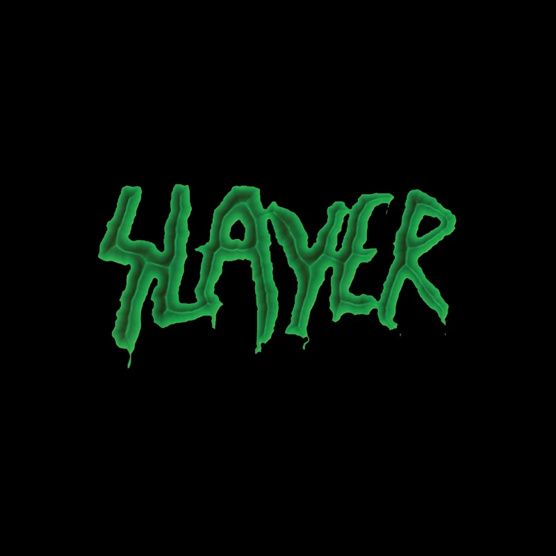 Green Horror-Style Dripping Text "SLAYER" Travel Mug