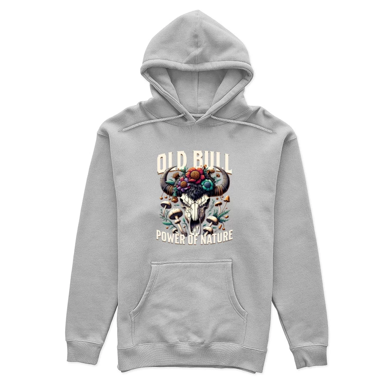 Floral Adorned Buffalo Skull: Power of Nature Female Pullover Hoodie