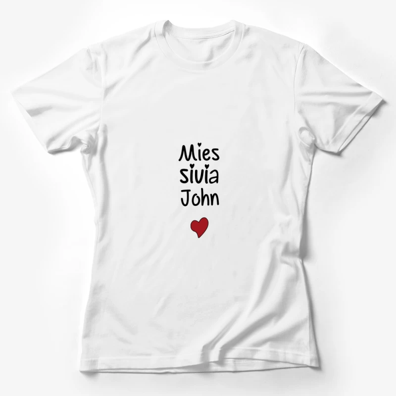 Noms avec Design de Coeur Femme T-Shirt