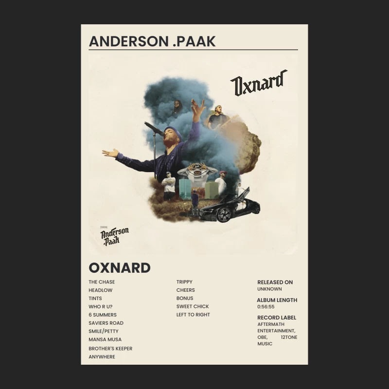 Anderson .Paak's "Oxnard" Album Cover: Artistic Hip-Hop Tracklist Design Female Pullover Sweatshirt