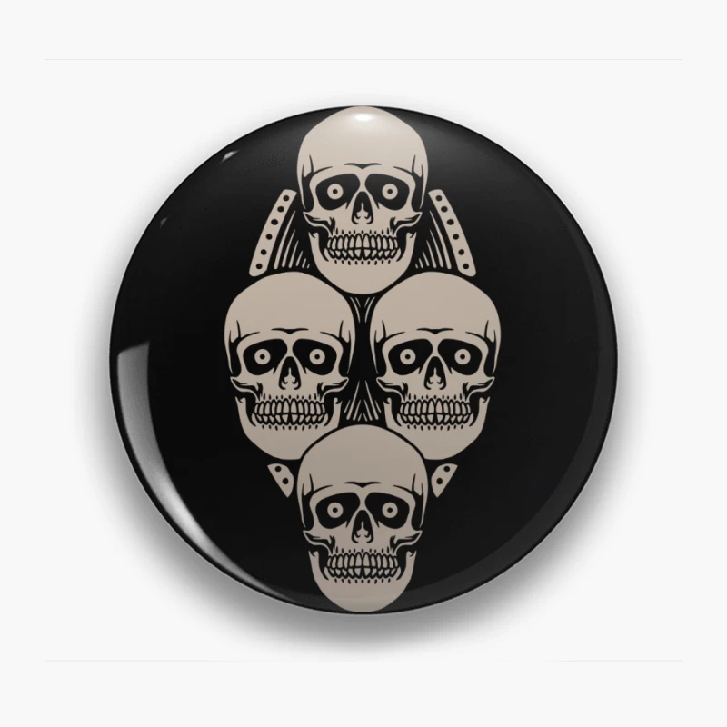 Artistic Skull Design Pin