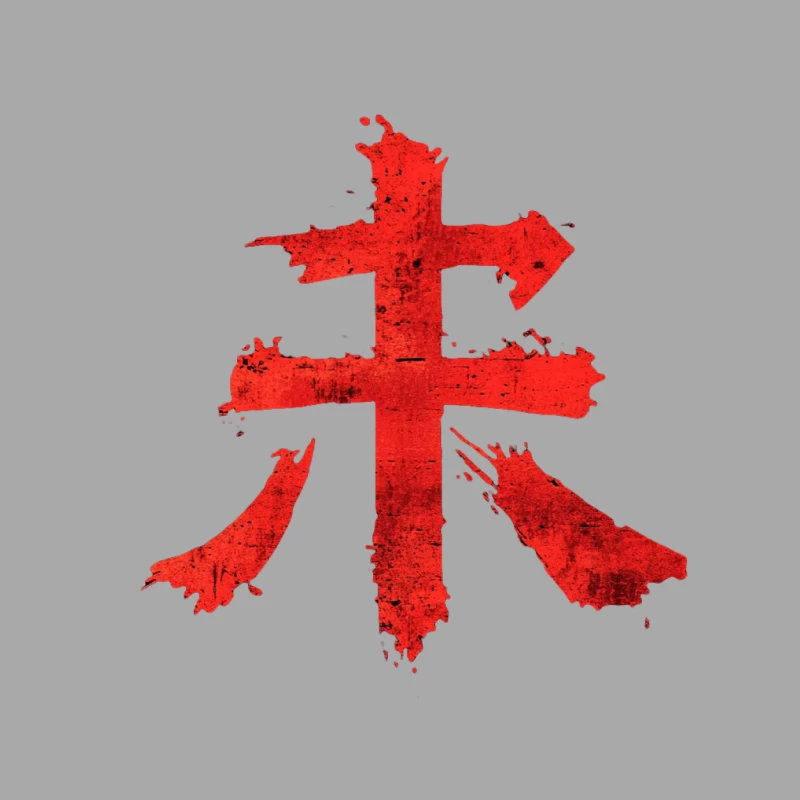 Red Chinese Character in Brush Stroke Style Female Pullover Hoodie