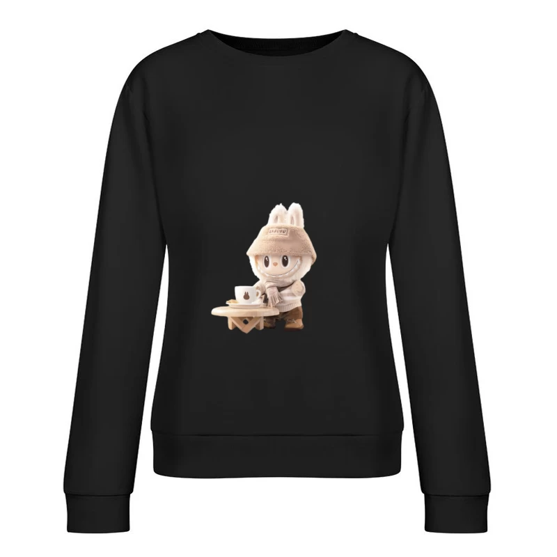 Lapin d'hiver avec café Femme Sweat-shirt à enfiler