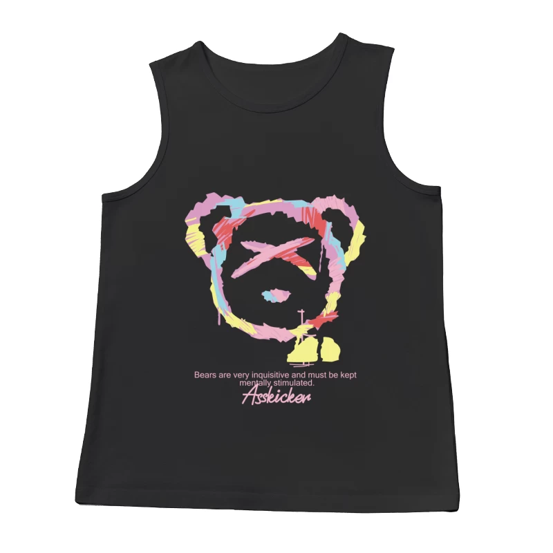 Bunter Bärenkopf mit Spruch Herren Tanktops