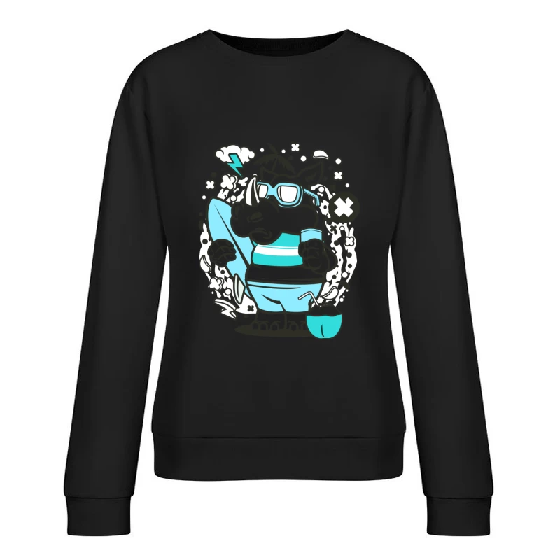 Rhino surfeur avec accessoires d'été Femme Sweat-shirt à enfiler