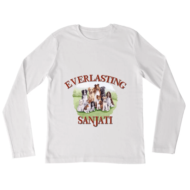 Verschiedene Hunderassen Illustration Damen Langarm T-Shirt