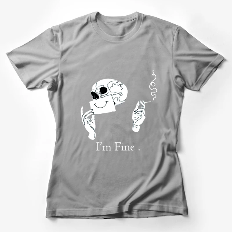 Skull with a Smile and Cigarette Female T-Shirt