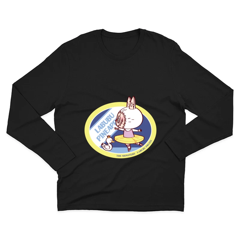 Labubu mit Krone und Ente Herren Langarm T-Shirt