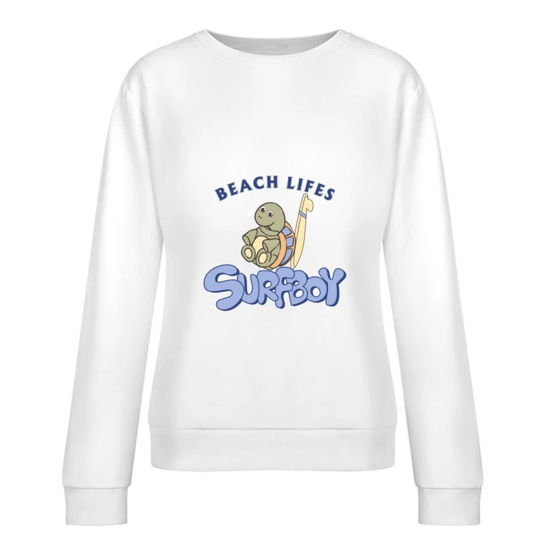 Strandtier Schildkröte mit Surfbrett Damen Pullover Sweatshirt