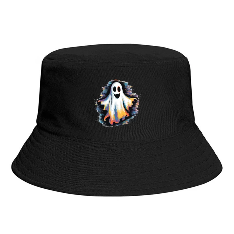 Colorful Spooky Ghost Halloween Illustration Bucket Hat