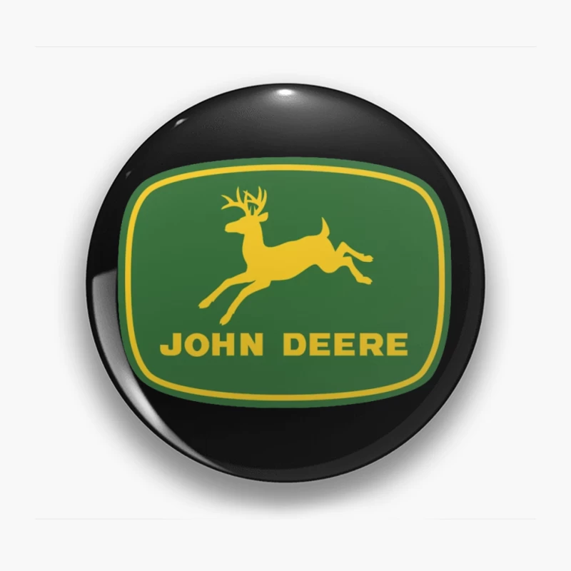 John Deere Classic Green and Yellow Logo with Leaping Deer Pin