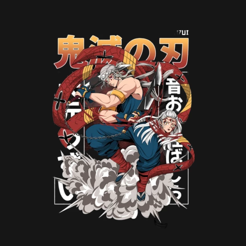 Krieger mit roten Schlangen Herren Langarm T-Shirt