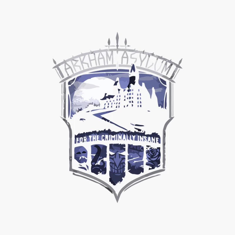 Arkham Asylum: Gothic Logo Design for Batman's Infamous Psychiatric Hospital Cotton Tote Bag