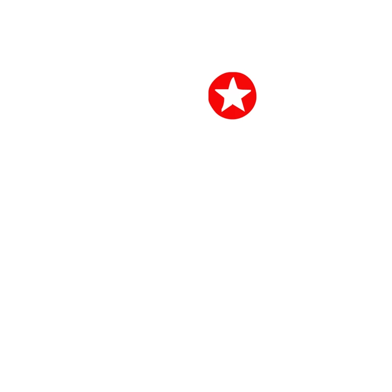 Minimalist Red Circle Star Logo on White Background Tapestry