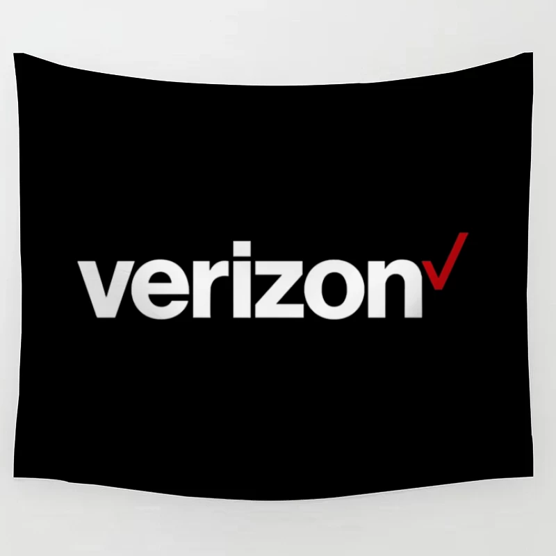 Verizon Corporate Logo with Red Checkmark Tapestry