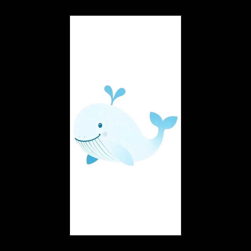 Cute Blue Cartoon Whale Illustration iPhone Case