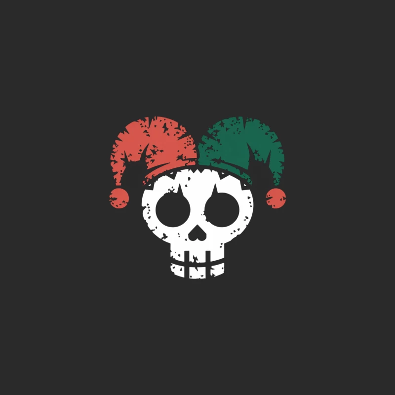 Festive Goth Christmas Skull with Jester Hat Baseball Cap