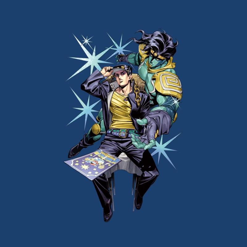 Anime-Charakter mit Stand Herren Pullover Hoodie
