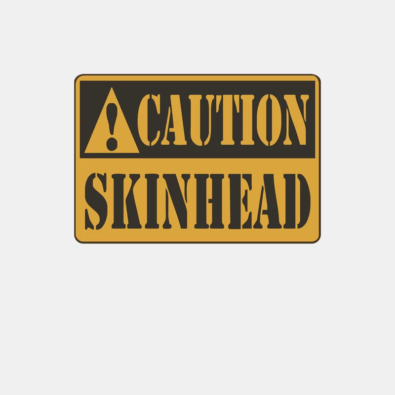 Caution: Skinhead Warning Sign in Yellow and Black Male Tank Top