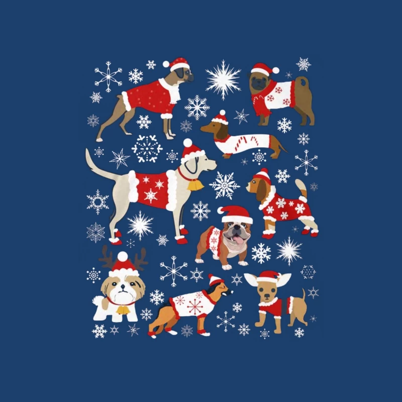 Chiens de Noël en pulls et chapeaux Homme Sweat à capuche