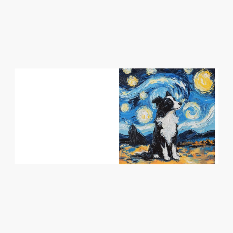 Border Collie in Starry Night: A Van Gogh-Inspired Painting Coffee Mug
