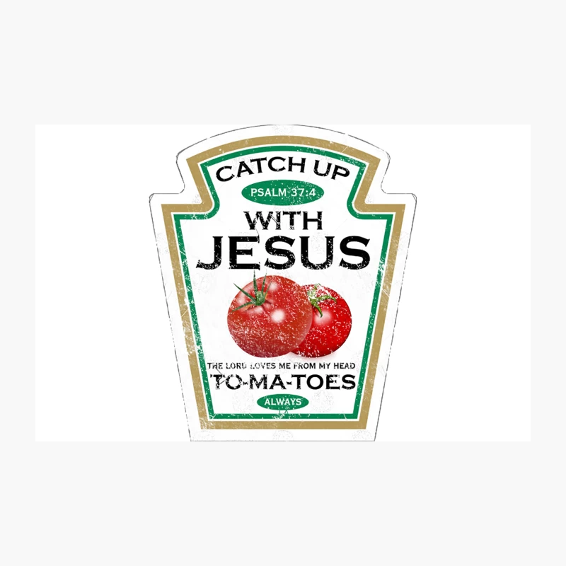 Catch Up with Jesus: Tomato-Themed Religious Humor Travel Mug