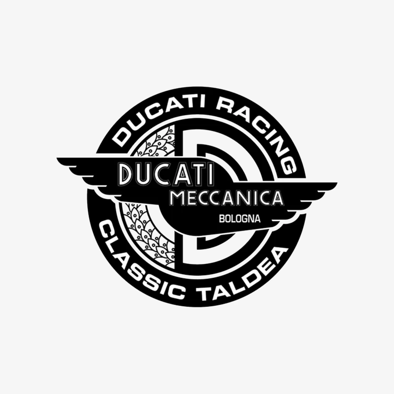 Vintage Ducati Meccanica Racing Logo from Bologna Male Pullover Sweatshirt