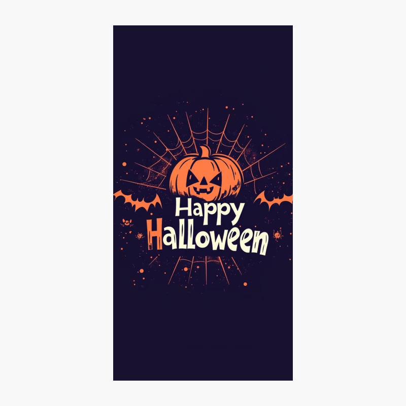 Spooky Halloween Graphic with Jack-o-Lantern and Bats iPhone Case