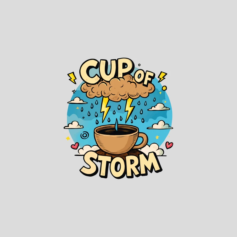 Cup of Storm – Whimsical Pixel Art with Lightning Charm! Baseball Cap