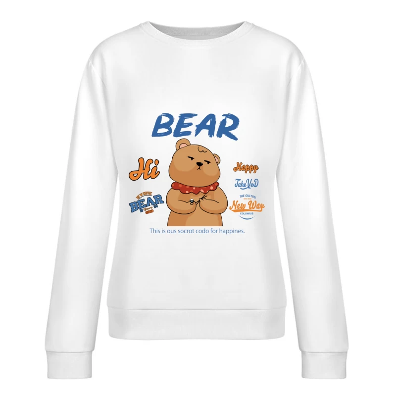Bär mit Geheimcode für Glück Damen Pullover Sweatshirt