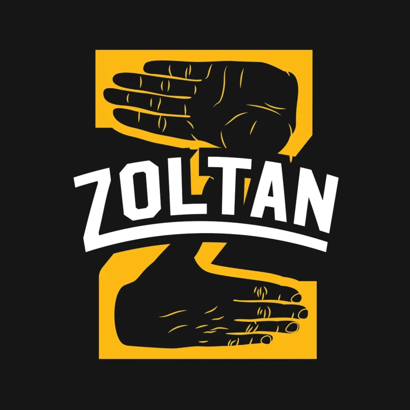 Zoltan Mystical Hand Reading Logo Design in Yellow and White Male T-Shirt